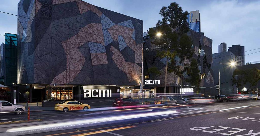 ACMI building in the evening