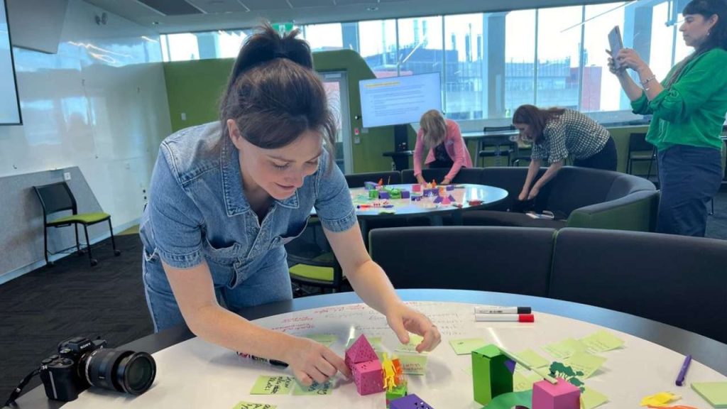 Workshop participant creating a model