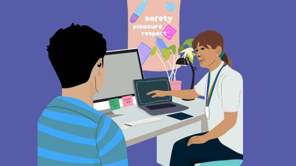 DDSRH (4) Illustration of health care practitioner with patient.