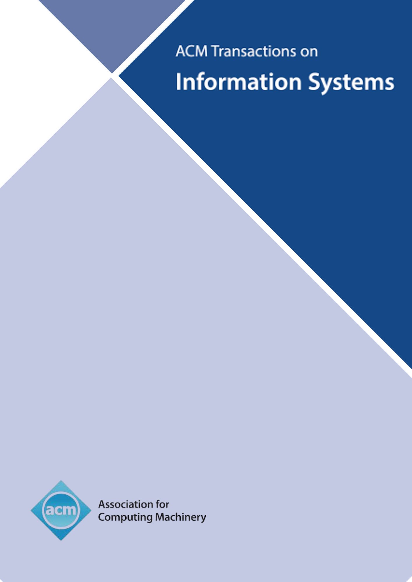 ACM Information Systems Journal Cover
