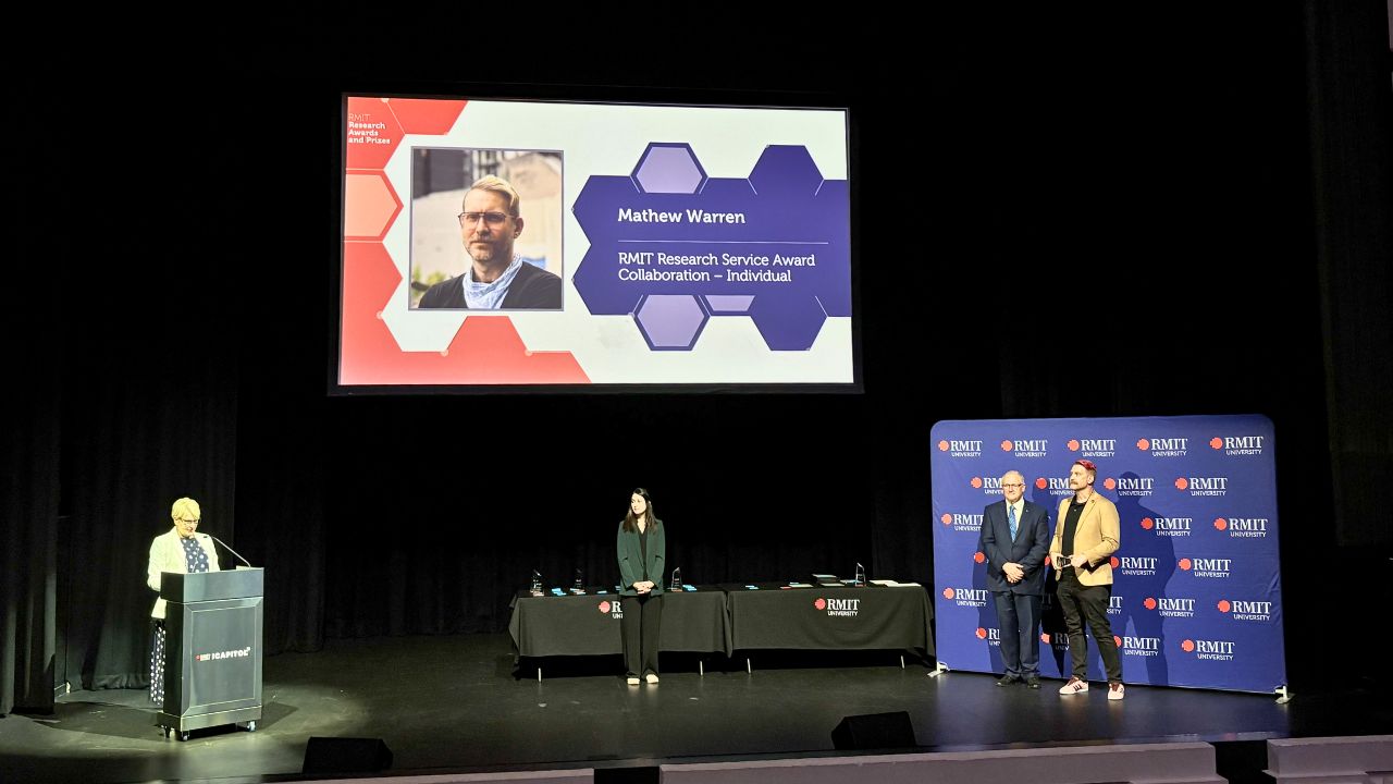 Mathew Warren receives RMIT 2025 Research Service Award 