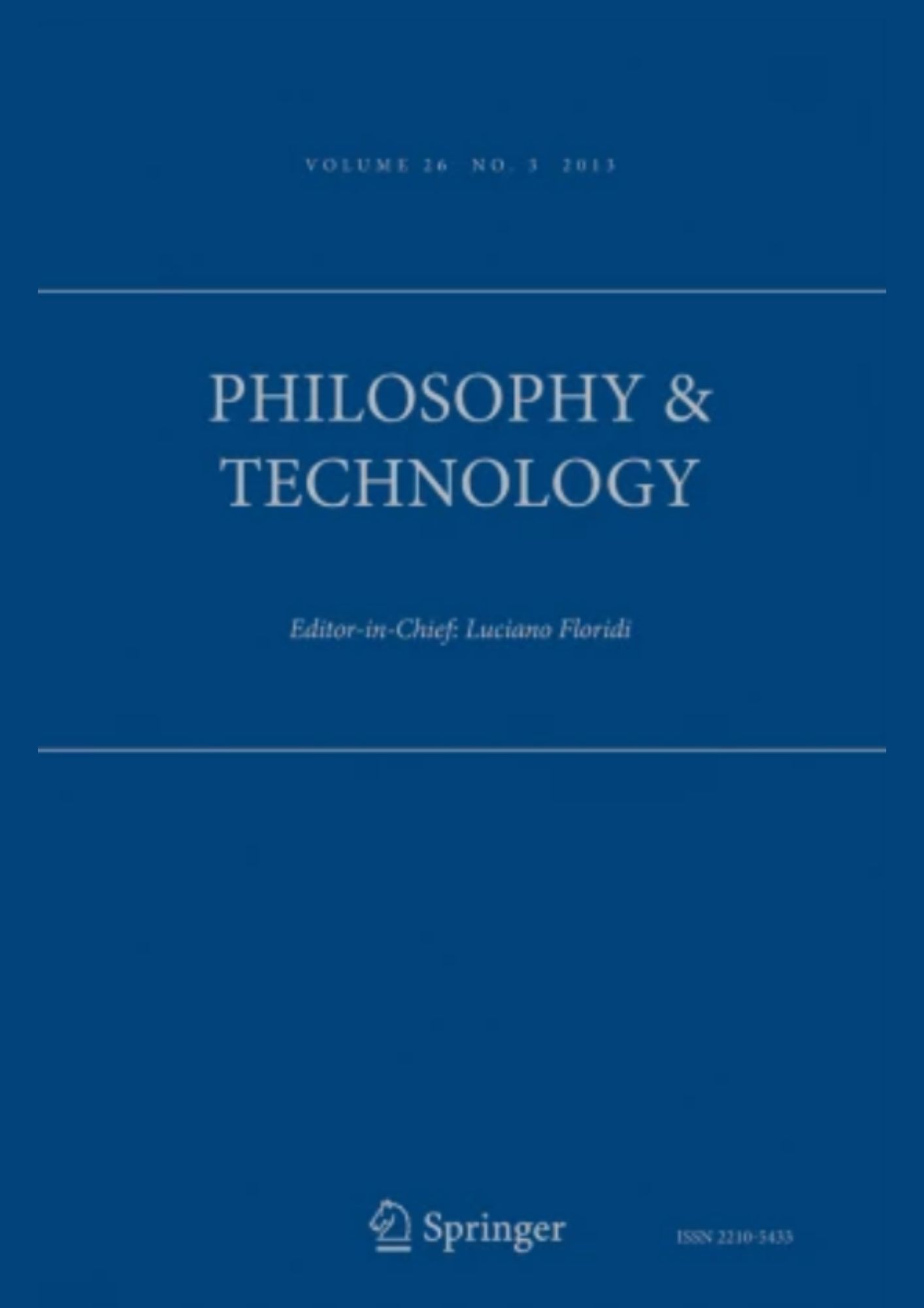 Philosophy & Technology Journal Cover