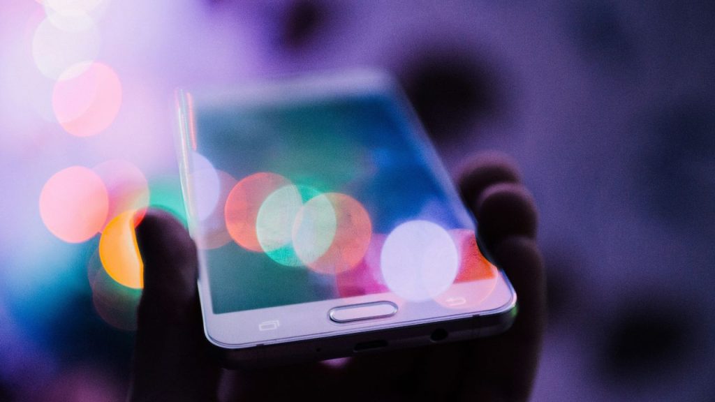 Mobile phone with abstract background