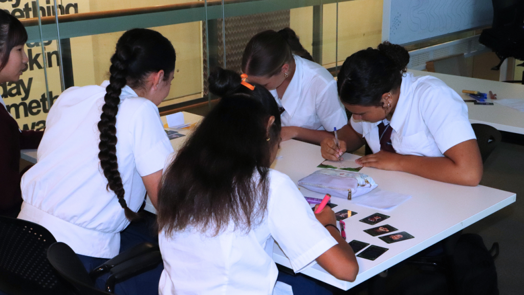 Students from Wavell Heights SHS participating in media literacy workshop.